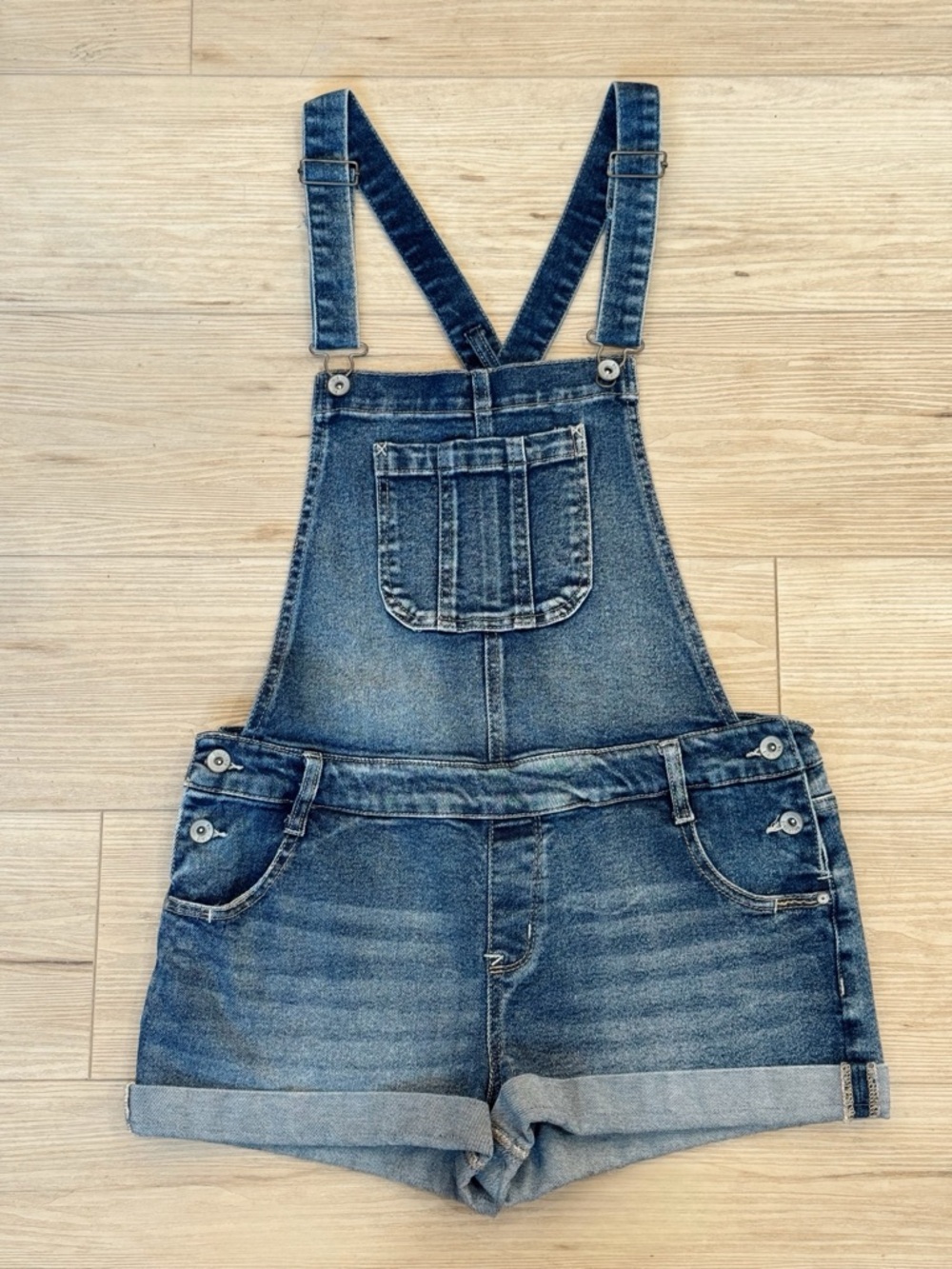 Wallflower Blue Denim Short Overalls